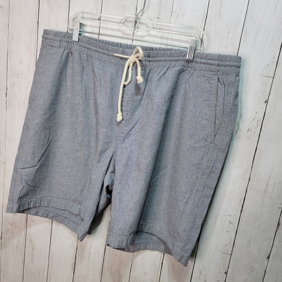 Nordstrom Men's Slim Fit Blue Cotton Shorts Elastic Waist Drawstring Size XL. - Picture 2 of 7